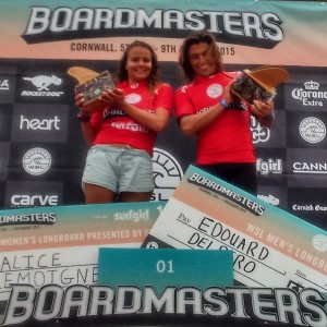 Winners of the Mens and Womens WSL Longboard finals fromhellip